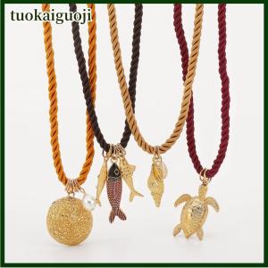 tuokaiguoji สร้อยคอรูปปลาเปลือกหอยกระดองเต่าแบบมีสไตล์ในมหาสมุทรอุปกรณ์เสริมที่ได้รับความนิยมในช่วงฤดูร้อน