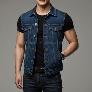 Rompi Jeans Pria Slimfit Hitam Premium Denim Tebal Keren Maskulin Cocok untuk Touring Street Style