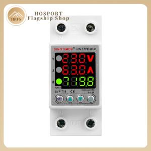 【HRFS】 220V 40/63A Adjustable Over Under Voltage Protective Device Din Rail Adjust Voltage Relay Current Protection Limit