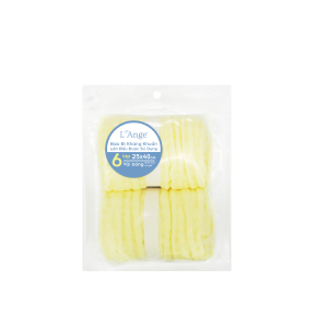 LAnge Khăn sữa/Khăn lót gối/Khăn lau mặt/Khăn yếm vải bông 6 lớp 25x40cm (set 2 cái)