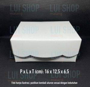 [PER 10 Lembar]DUS KUE 16cmx12.5cm R5 JUMBO Putih AK
