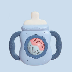 AODUOYAYA Baby Teether Musical Bottle Rattle Soft Silicone Pacifier for Newborn Soothing Chewing Teething Toy