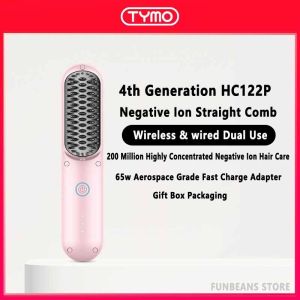 ⚡Spot quick delivery⚡ TYMO PORTA Cordless Hair Straightener Brush Mini Portable Comb with USB Rechargeable Third/ Fourth Generation Negative Ion Hair Tools Hello Kitty Limited edition(Authentic)【ONE Year Warranty】