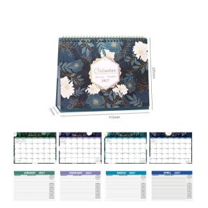 CHUN053634 Nghiên cứu hàng ngày Lịch để bàn hoa năm 2027 Có thể gấp lại Tháng 1 năm 2027 - Tháng 12 năm 2027 Lịch hai cuộn dây Tinh tế Lịch ghi chép Trang chủ