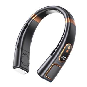 USB Rechargeable Neck Fan - Hands-Free Bladeless Cooling Fan for Outdoor/Office Ultra Quiet Turbo Airflow Lightweight Hanging Fan with 5 Speeds Portable Personal Fan