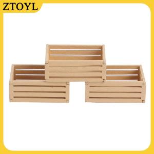 ZTOYL 3 chiếc khung trái cây bằng gỗ mini thu nhỏ cho Nhà búp bê 1:12