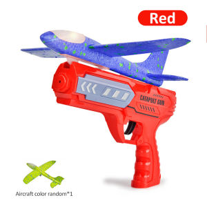 hot sale-in stock Lakoe Kids Airplane Toy – Foam Glider with LED Launcher    Catapult Shooting Plane Toy (Blue/Red/Yellow 24cm)