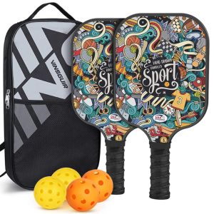 MUSCLEX 1 Pair Carbon Fiber Pickleball Paddles Frosted Surface USAPA Approved Pickleball Rackets High Quality Non-slip Grip Pickle Ball Paddle
