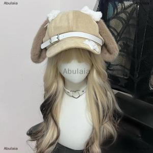 [COD] Abulaia Gothic Lolita Beret Kawaii Hat Punk Bone Long Eared Puppy Hat For Women Girls Cosplay Hats Versatile Sunscreen Hat Gifts