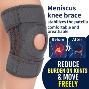 Professional Meniscus Sports Shock Absorbing Knee Brace Open-type Patellar Brace Compression Anti Slip Breathable Knee Pads