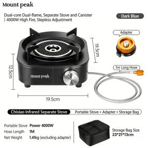 Mount peak Portable Butane Gas Stove 4000W Steamboat Stove Picnic Stove Outdoor Camping Stove Dapur Kelah Mini Gas Stove