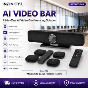 InfinityPro Video Bar Comprehensive Video Conferencing Solution Wireless Microphone Web Cam Meeting Room Solutions Webcam