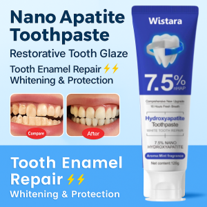 7.5% Nano-Hydroxyapatite Restorative Toothpaste Whitens Teeth and Freshens Breath