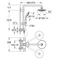 GROHE 27296000 EUPHORIA EXPOSED THERMOSTAT SHOWER SYSTEM 180. 