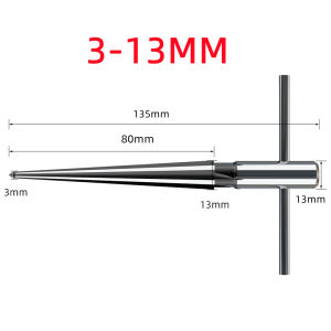 3-13mm 6-16mm Bridge Pin Hole Hand Held Reamer Tools 6 Fluted Handle Tapered Tapered Reamer Set with T-Handle Deburring Enlarge Pin Hole