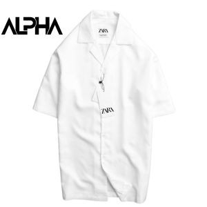 Áo sơ mi nam ngắn tay cổ vest form đẹp GENALPHA vải cotton lụa thấm hút sang trọng dễ phối đồ