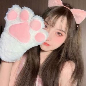XINSU38 Sweet For Women Fluffy Cute Plush Cat Claw Gloves Anime Cosplay Gloves Paw Mittens