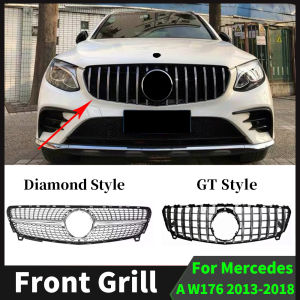 Upgrade Center Facelift  GT Diamond Front Grille Racing Grill For Mercedes A W176 2016 2017 2018 2013 2014 2015 A180 A200 A260