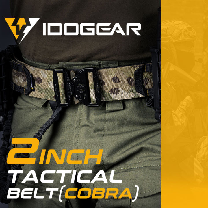 IDOGEAR 2 Inch Tactical Belt Quick Release Metal Buckle MOLLE Laser Mens Belts Camo 3415