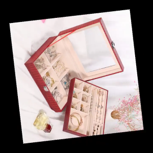 Glass and Velvets Container Necklace Rings Earring Holder Women Collector Suitable for Home or Retail Use