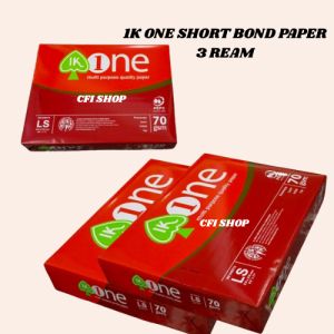 1K One Short Bond Paper 3 Ream Multi-purpose Quality Paper 70 gsm