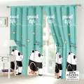 Mga kulay rosas at berdeng magandang kurtina ng panda ay popular sa mga bintana, kuwarto at banyo 100 * 210cm1PC. 