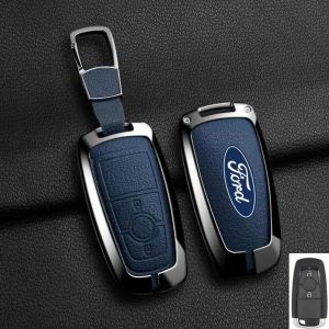 Vỏ bọc chìa khóa điều khiển từ xa cho Ford Fusion Mondeo Mustang Explorer Edge Lincoln Mondeo Mkc Mkz Mkx Giá đỡ chìa khóa thông minh ô tô Vỏ bảo vệ chìa khóa hợp kim kẽm Phụ kiện móc chìa khóa.