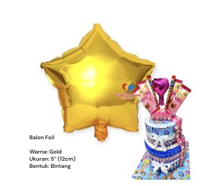 [GOLD] Balon Foil Bintang 5 Inch / Mini 12cm balon ulang tahun dekorasi ulang tahun/ Foil Bintang 5 inch