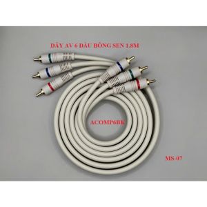 Dây cáp AV 6 đầu bông sen dây cáp tín hiệu âm thanh RCA dài 1.8M chất lượng cao tín hiệu cực chuẩn (màu ngẫu nhiên)