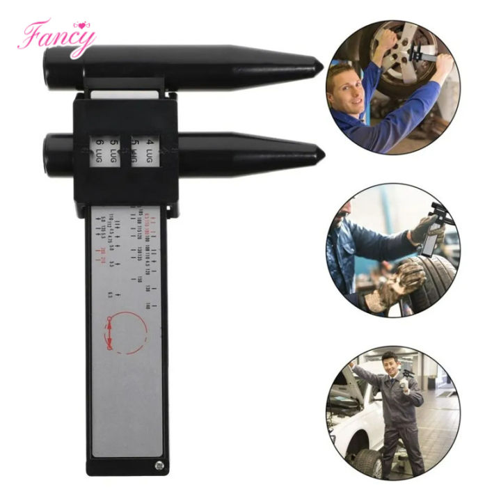 Wheel Tire Rim Bolt Ruler - Universal Gauge PCD 4 5 6 8 Holes Lug Wheel Rim Bolt Pattern Sliding Measuring Gauge Ruler Tool To Measure Studs On...