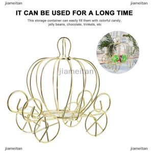 [COD] jiameitan Creative Pumpkin Carriage Decor Golden Candy Box Pumpkin Cart gift