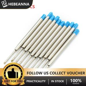 hebeanna 10 Pcs blue ink parker style standard 1.0mm ballpoint pen refills nib medium