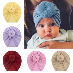 OUREAL Elastic Infant Turban Hat Soft Cotton Breathable Baby Hat Cute Lightweight Headband for Newborn Supplies