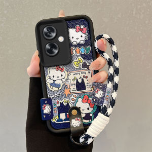 Ốp lưng OPPO A79 5G cho OPPO A79 5G [Dây đeo mới + Ốp mềm silicon chống sốc kết cấu da hoạt hình Vỏ bảo vệ Điện thoại máy ảnh bé trai nữ dễ thương hoạt hình】