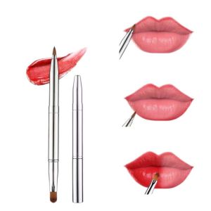 BEAUTYLADIES Telescopic Retractable Lip Brush Double-headed Brow Brush Lipstick Brush Beauty Tools Cosmetic Lip Gloss Brush Women