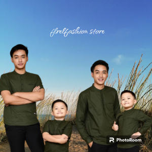 kemeja polos couple ayah dan anak lengan panjang