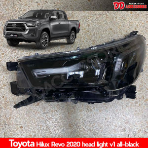 ไฟหน้า Revo 2020 2021 2022 ตัวTop ทรงห้าง สีดำล้วน ไฟLED โฉมใหม่ล่าสุด ราคาต่อคู่ มีปลั๊กสำหรับรุ่นไม่ top