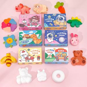 TESDFD Flower Children Coloring Activity Toy Space Animal Painted Plaster Doll Creative Educational Color Filling Toy Kids/Children/Toddler