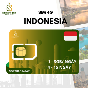 SIMPLIFY TRIP - SIM du lịch Indonesia 4G chỉ có data - Gói theo ngày (4-15 Ngày)