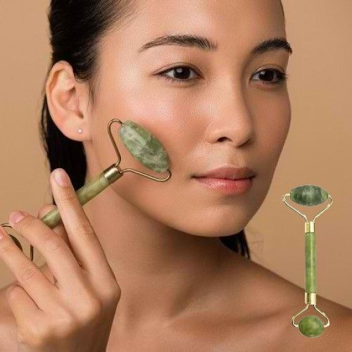 FACE ROLLER Giok Alat Pijat Wajah | Pengangkat Wajah Anti Kerut Facial Massager Facial Roller Jade Stone
