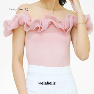 Welabelle Valerie Sabrina Organza Ruffle Top / Atasan Pesta Wanita (T78)