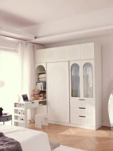 Wardrobe Corner Desk Integrated French Small Apartment Home Bedroom Locker Finished Product Storage Wardrobe