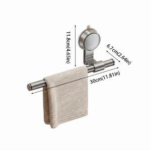 MAOMEI Cream Style Suction Cup Towel Rack Space Saving Punch-free No-Drill Towel Bar New Storage Rack Removable Towel Rack Bathroom