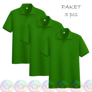 PS / Paket 3 pcs Polo Shirt Pria / Kaos Polos Lengan Pendek / Polo Shirt Kerah