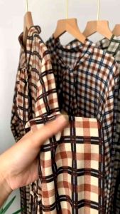 REALPICT Gamis Aleta premium model Korea / baju muslim kotak terbaru / dress flanel dewasa