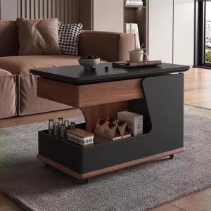 xpkQ Solid Wood Leisure Adjustable Coffee Tables Movable Rotatable Balcony Coffee Tables High-capacity Modern Simple Home Furniture 3M8Q4
