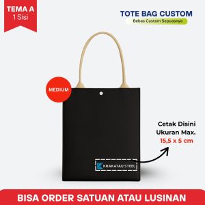 Totebag Custom Bahan Polyester D3000 Tebal 30x36CM / Tote Bag Multifungsi Pria Wanita / Tas Tote Bag Tebal Untuk Belanja Kuliah Bisa Custom Sablon DTF Printing Full Colour