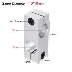 KEYOOL 1Pcs Trục quang Kẹp cố định trụ Hợp nhôm Đường kính cố định dọc Khung cố định ống thép Bền Khối chéo Kẹp chéo buộc chặt