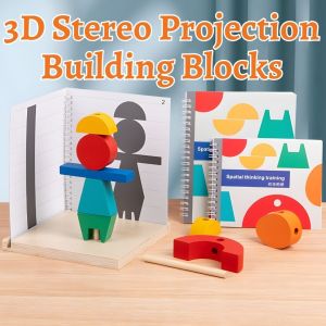 3D building three-dimensional projection space building block shadow pairing