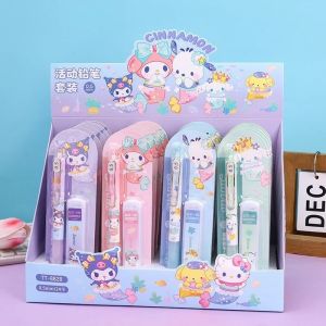 Sanrio Mechanical Pencils Kawaii Loopy Kapibara Student Stationery Cute Cartoon Cinnamoroll School Kids Gifts Stationery Set
